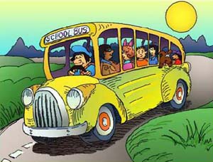 disegno di un bus con bambini